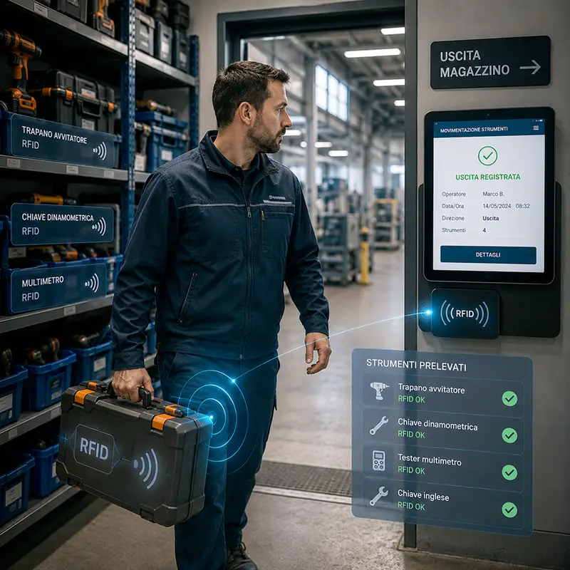 gestione magazzino industriale tecnologia RFID