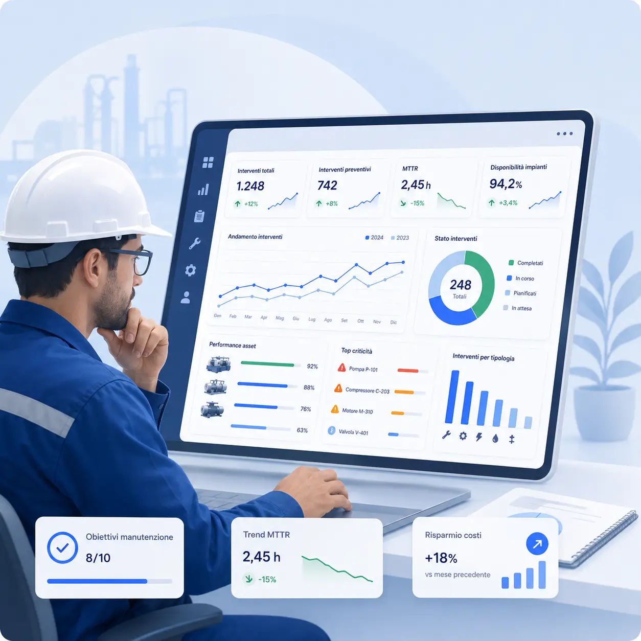 dashboard e report kpi manutenzione